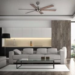 Home Decorators Collection Statewood 70 in. Indoor LED Brushed Nickel Ceiling Fan with Light Kit, Downrod, Remote Control and 6 Reversible Blades -Fans Shop brushed nickel home decorators collection ceiling fans with lights 51770 40 1000