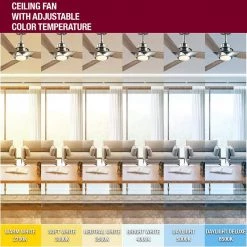 Home Decorators Collection Ester 54 in. White Color Changing Integrated LED Indoor/Outdoor Brushed Nickel Ceiling Fan with Light Kit and Remote -Fans Shop brushed nickel home decorators collection ceiling fans with lights 52155 40 1000