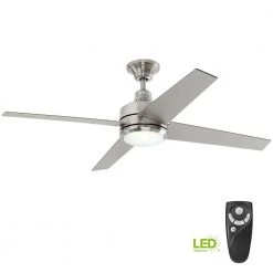 Home Decorators Collection Mercer 52 in. LED Indoor Brushed Nickel Ceiling Fan with Light Kit and Remote Control 20 Home Decorators Collection Mercer 52 in. LED Indoor Brushed Nickel Ceiling Fan with Light Kit and Remote Control -Fans Shop brushed nickel home decorators collection ceiling fans with lights 54725 1f 1000