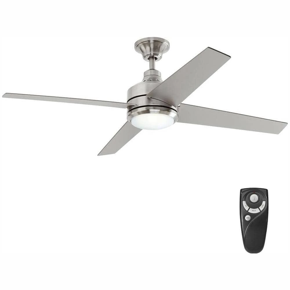 Home Decorators Collection Mercer 52 in. LED Indoor Brushed Nickel Ceiling Fan with Light Kit and Remote Control 1 Home Decorators Collection Mercer 52 in. LED Indoor Brushed Nickel Ceiling Fan with Light Kit and Remote Control