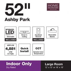 Home Decorators Collection Ashby Park 52 in. White Color Changing Integrated LED Brushed Nickel Ceiling Fan with Light Kit and Remote Control -Fans Shop brushed nickel home decorators collection ceiling fans with lights 59252 fa 1000