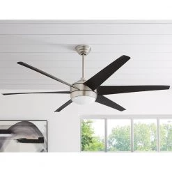Home Decorators Collection Windward 68 in. White Color Changing Integrated LED Brushed Nickel Ceiling Fan with Light Kit, DC Motor and Remote -Fans Shop brushed nickel home decorators collection ceiling fans with lights 68000 44 1000