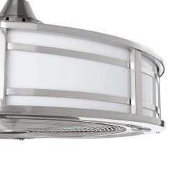 Home Decorators Collection Brette II 23 in. LED Indoor/Outdoor Brushed Nickel Ceiling Fan with Light and Remote Control -Fans Shop brushed nickel home decorators collection ceiling fans with lights am382b bn 40 1000