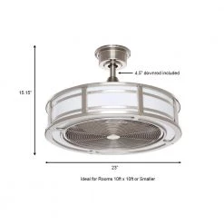Home Decorators Collection Brette II 23 in. LED Indoor/Outdoor Brushed Nickel Ceiling Fan with Light and Remote Control -Fans Shop brushed nickel home decorators collection ceiling fans with lights am382b bn a0 1000
