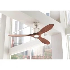 Home Decorators Collection Reagan 52 in. LED Indoor Brushed Nickel Ceiling Fan with Light Kit and Remote Control -Fans Shop brushed nickel home decorators collection ceiling fans with lights yg423 bn 40 1000