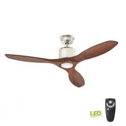 Home Decorators Collection Reagan 52 in. LED Indoor Brushed Nickel Ceiling Fan with Light Kit and Remote Control -Fans Shop brushed nickel home decorators collection ceiling fans with lights yg423 bn 77 1000