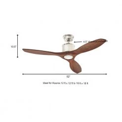 Home Decorators Collection Reagan 52 in. LED Indoor Brushed Nickel Ceiling Fan with Light Kit and Remote Control -Fans Shop brushed nickel home decorators collection ceiling fans with lights yg423 bn a0 1000