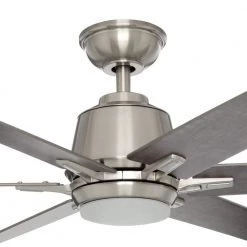 Home Decorators Collection Kensgrove 64 in. Integrated LED Brushed Nickel Ceiling Fan with Light and Remote Control -Fans Shop brushed nickel home decorators collection ceiling fans with lights yg493d bn 4f 1000