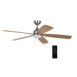 Home Decorators Collection Beckford 52 in. Integrated LED Indoor Brushed Nickel Ceiling Fan with Light and Remote with Color Changing Technology