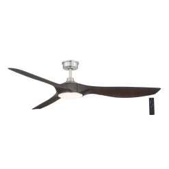Home Decorators Collection Marlon 66 in. Integrated LED Indoor Brushed Nickel Ceiling Fan with Light and Remote Control
