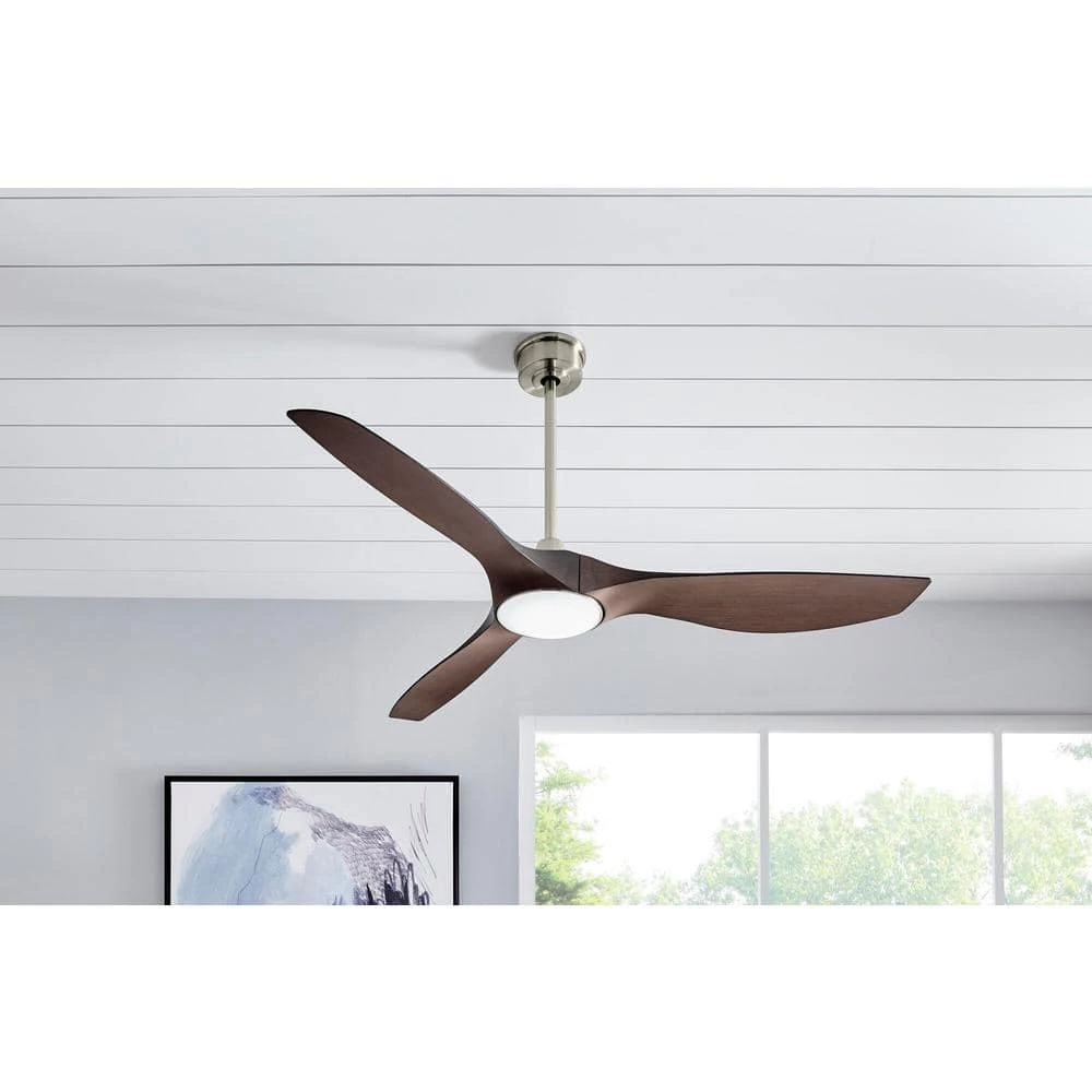Home Decorators Collection Marlon 66 in. Integrated LED Indoor Brushed Nickel Ceiling Fan with Light and Remote Control 2 Home Decorators Collection Marlon 66 in. Integrated LED Indoor Brushed Nickel Ceiling Fan with Light and Remote Control - Image 2