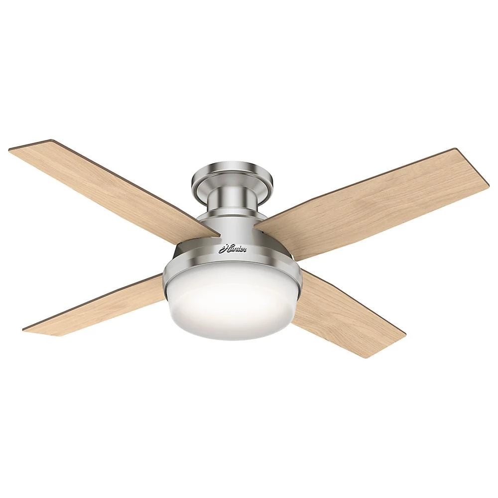 Hunter Dempsey 44 in. Low Profile LED Indoor Brushed Nickel Ceiling Fan with Light Kit and Universal Remote 5 Hunter Dempsey 44 in. Low Profile LED Indoor Brushed Nickel Ceiling Fan with Light Kit and Universal Remote - Image 5