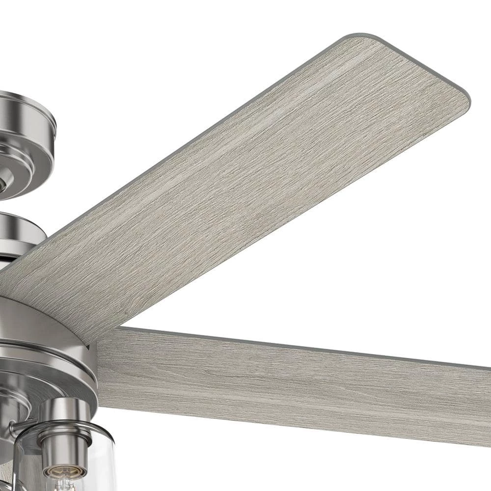 Hunter Agnew 52 in. LED Indoor Brushed Nickel Ceiling Fan with Light and Remote 5 Hunter Agnew 52 in. LED Indoor Brushed Nickel Ceiling Fan with Light and Remote - Image 5