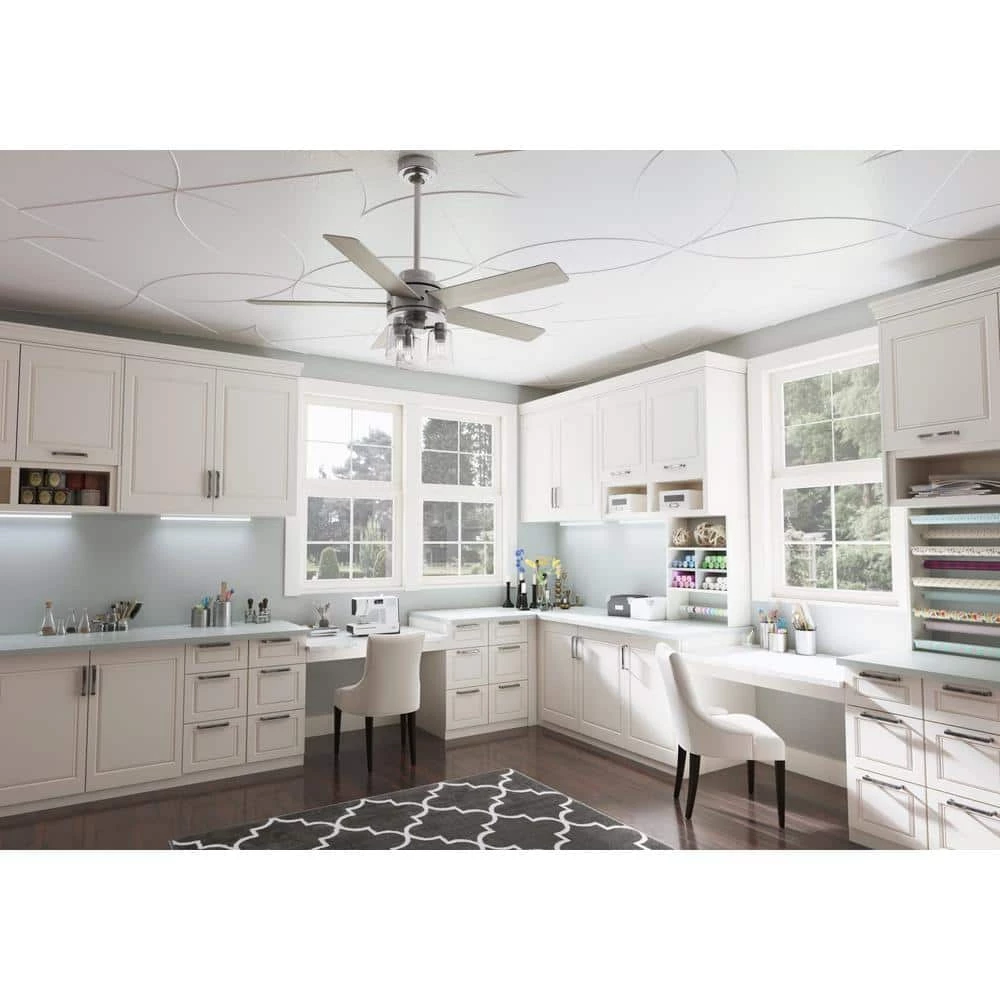 Hunter Agnew 52 in. LED Indoor Brushed Nickel Ceiling Fan with Light and Remote 3 Hunter Agnew 52 in. LED Indoor Brushed Nickel Ceiling Fan with Light and Remote - Image 3