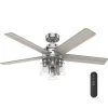 Hunter Agnew 52 in. LED Indoor Brushed Nickel Ceiling Fan with Light and Remote