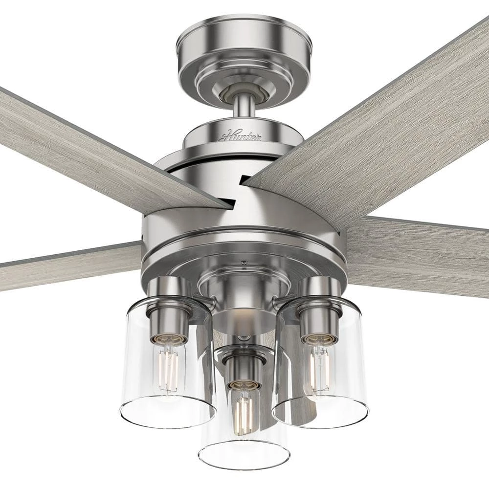 Hunter Agnew 52 in. LED Indoor Brushed Nickel Ceiling Fan with Light and Remote 12 Hunter Agnew 52 in. LED Indoor Brushed Nickel Ceiling Fan with Light and Remote - Image 12