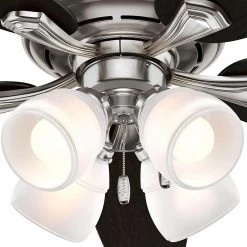 Hunter Channing 52 in. Indoor LED Brushed Nickel Ceiling Fan with Light -Fans Shop brushed nickel hunter ceiling fans with lights 52074 1d 1000