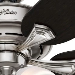 Hunter Channing 52 in. Indoor LED Brushed Nickel Ceiling Fan with Light -Fans Shop brushed nickel hunter ceiling fans with lights 52074 4f 1000