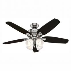 Hunter Channing 52 in. Indoor LED Brushed Nickel Ceiling Fan with Light