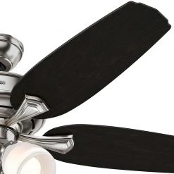 Hunter Channing 52 in. Indoor LED Brushed Nickel Ceiling Fan with Light -Fans Shop brushed nickel hunter ceiling fans with lights 52074 77 1000