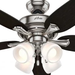 Hunter Channing 52 in. Indoor LED Brushed Nickel Ceiling Fan with Light -Fans Shop brushed nickel hunter ceiling fans with lights 52074 a0 1000