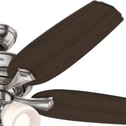 Hunter Channing 52 in. Indoor LED Brushed Nickel Ceiling Fan with Light -Fans Shop brushed nickel hunter ceiling fans with lights 52074 c3 1000