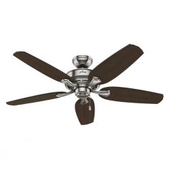 Hunter Channing 52 in. Indoor LED Brushed Nickel Ceiling Fan with Light -Fans Shop brushed nickel hunter ceiling fans with lights 52074 fa 1000