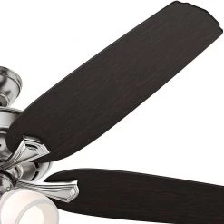 Hunter Channing 60 in. LED Indoor Brushed Nickel Ceiling Fan with Light Kit -Fans Shop brushed nickel hunter ceiling fans with lights 54131 1f 1000