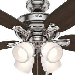 Hunter Channing 60 in. LED Indoor Brushed Nickel Ceiling Fan with Light Kit -Fans Shop brushed nickel hunter ceiling fans with lights 54131 4f 1000