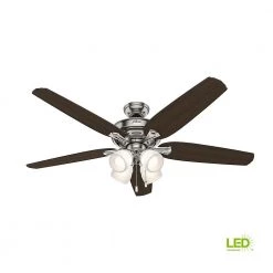 Hunter Channing 60 in. LED Indoor Brushed Nickel Ceiling Fan with Light Kit -Fans Shop brushed nickel hunter ceiling fans with lights 54131 76 1000