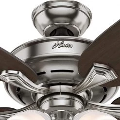 Hunter Channing 60 in. LED Indoor Brushed Nickel Ceiling Fan with Light Kit -Fans Shop brushed nickel hunter ceiling fans with lights 54131 a0 1000