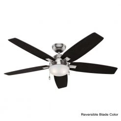 Hunter Antero 54 in. LED Indoor Brushed Nickel Ceiling Fan with Light -Fans Shop brushed nickel hunter ceiling fans with lights 59183 40 1000