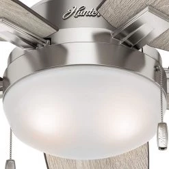 Hunter Antero 54 in. LED Indoor Brushed Nickel Ceiling Fan with Light -Fans Shop brushed nickel hunter ceiling fans with lights 59183 44 1000