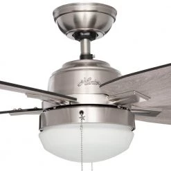 Hunter Antero 54 in. LED Indoor Brushed Nickel Ceiling Fan with Light -Fans Shop brushed nickel hunter ceiling fans with lights 59183 4f 1000