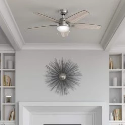 Hunter Antero 54 in. LED Indoor Brushed Nickel Ceiling Fan with Light -Fans Shop brushed nickel hunter ceiling fans with lights 59183 76 1000