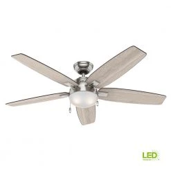 Hunter Antero 54 in. LED Indoor Brushed Nickel Ceiling Fan with Light -Fans Shop brushed nickel hunter ceiling fans with lights 59183 a0 1000