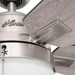 Hunter Antero 54 in. LED Indoor Brushed Nickel Ceiling Fan with Light -Fans Shop brushed nickel hunter ceiling fans with lights 59183 c3 1000
