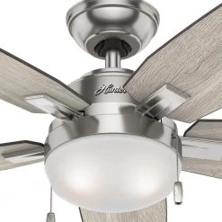Hunter Antero 46 in. LED Indoor Brushed Nickel Ceiling Fan with Light -Fans Shop brushed nickel hunter ceiling fans with lights 59212 c3 1000