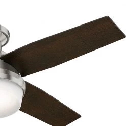 Hunter Dempsey 44 in. Low Profile LED Indoor Brushed Nickel Ceiling Fan with Light Kit and Universal Remote -Fans Shop brushed nickel hunter ceiling fans with lights 59243 66 1000