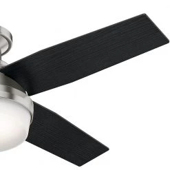 Hunter Dempsey 44 in. Low Profile LED Indoor Brushed Nickel Ceiling Fan with Light Kit and Universal Remote -Fans Shop brushed nickel hunter ceiling fans with lights 59243 77 1000