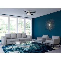 Hunter Dempsey 44 in. Low Profile LED Indoor Brushed Nickel Ceiling Fan with Light Kit and Universal Remote -Fans Shop brushed nickel hunter ceiling fans with lights 59243 a0 1000