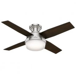 Hunter Dempsey 44 in. Low Profile LED Indoor Brushed Nickel Ceiling Fan with Light Kit and Universal Remote -Fans Shop brushed nickel hunter ceiling fans with lights 59243 c3 1000