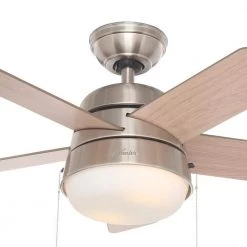 Hunter Tarrant 36 in. LED Indoor Brushed Nickel Ceiling Fan -Fans Shop brushed nickel hunter ceiling fans with lights 59304 1d 1000