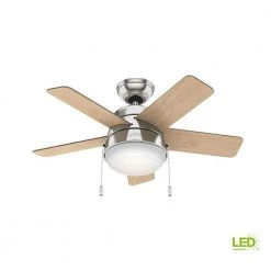 Hunter Tarrant 36 in. LED Indoor Brushed Nickel Ceiling Fan -Fans Shop brushed nickel hunter ceiling fans with lights 59304 a0 1000