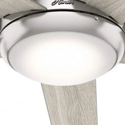 Hunter Barton 52 in. LED Indoor Brushed Nickel Ceiling Fan with Light and Remote Control -Fans Shop brushed nickel hunter ceiling fans with lights 59654 66 1000