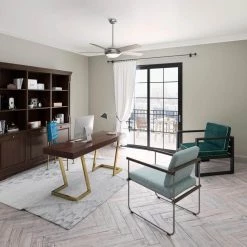 Hunter Barton 52 in. LED Indoor Brushed Nickel Ceiling Fan with Light and Remote Control -Fans Shop brushed nickel hunter ceiling fans with lights 59654 c3 1000