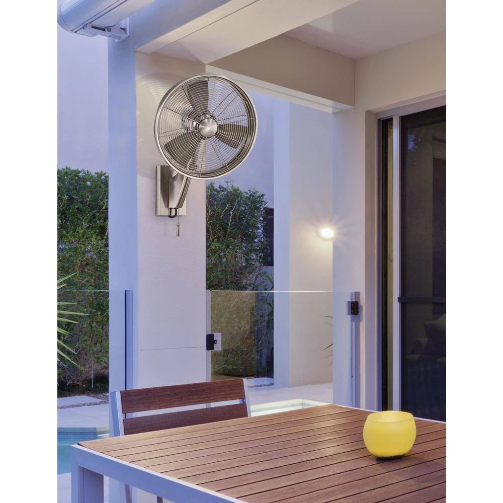 MINKA-AIRE Anywhere 15 in. Indoor/Outdoor Brushed Nickel Wall Mount Fan 6 MINKA-AIRE Anywhere 15 in. Indoor/Outdoor Brushed Nickel Wall Mount Fan - Image 6