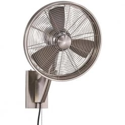 MINKA-AIRE Anywhere 15 in. Indoor/Outdoor Brushed Nickel Wall Mount Fan