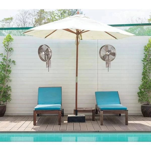 MINKA-AIRE Anywhere 15 in. Indoor/Outdoor Brushed Nickel Wall Mount Fan 2 MINKA-AIRE Anywhere 15 in. Indoor/Outdoor Brushed Nickel Wall Mount Fan - Image 2