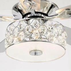 Matrix decor 52 in. Indoor Chrome Crystal Chandelier Ceiling Fan with Light and Remote Control 12 Matrix decor 52 in. Indoor Chrome Crystal Chandelier Ceiling Fan with Light and Remote Control -Fans Shop chrome matrix decor ceiling fans with lights md f6217110v 1f 1000